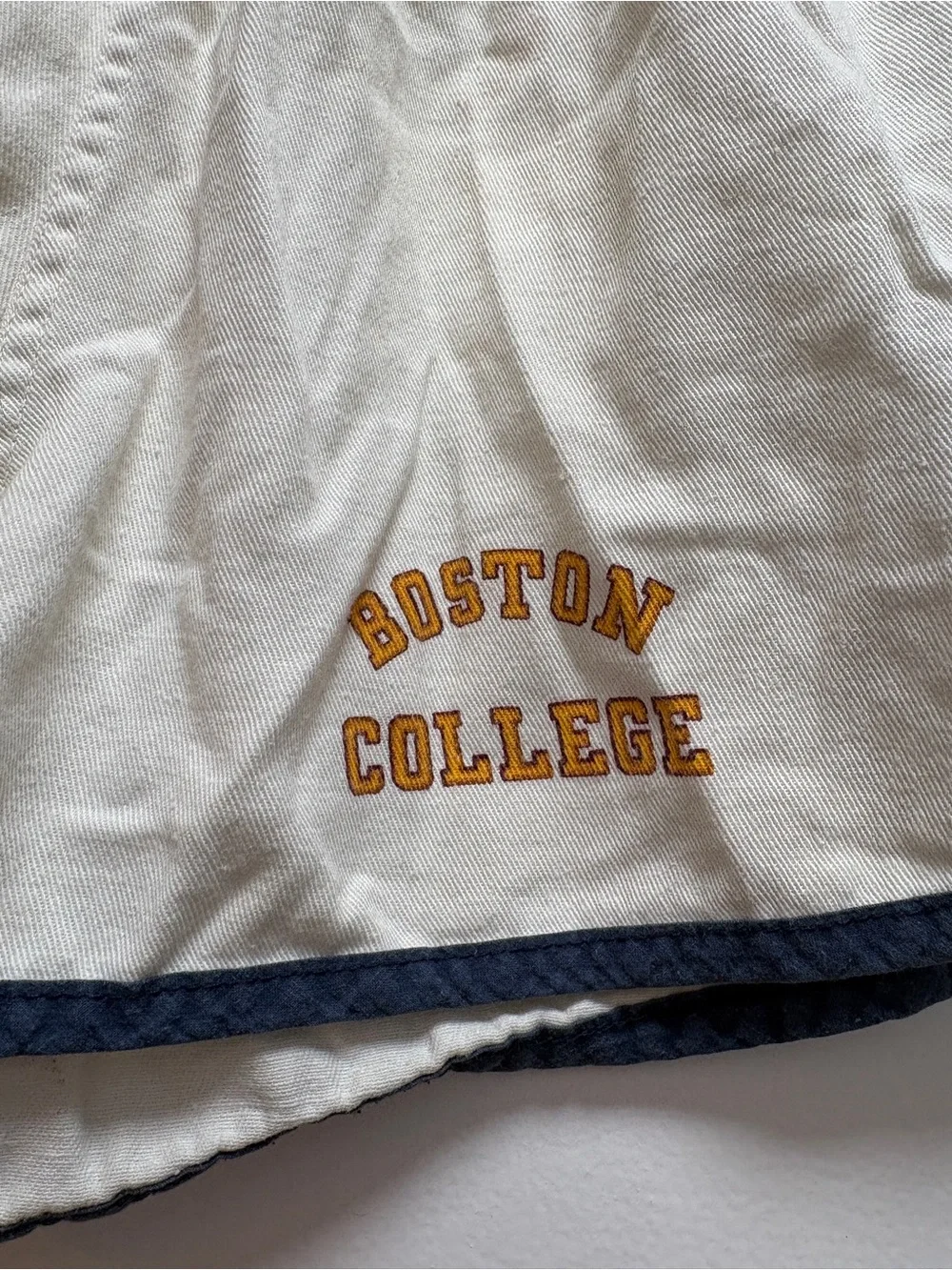 Vintage Champion Boston College White Retro Track Shorts